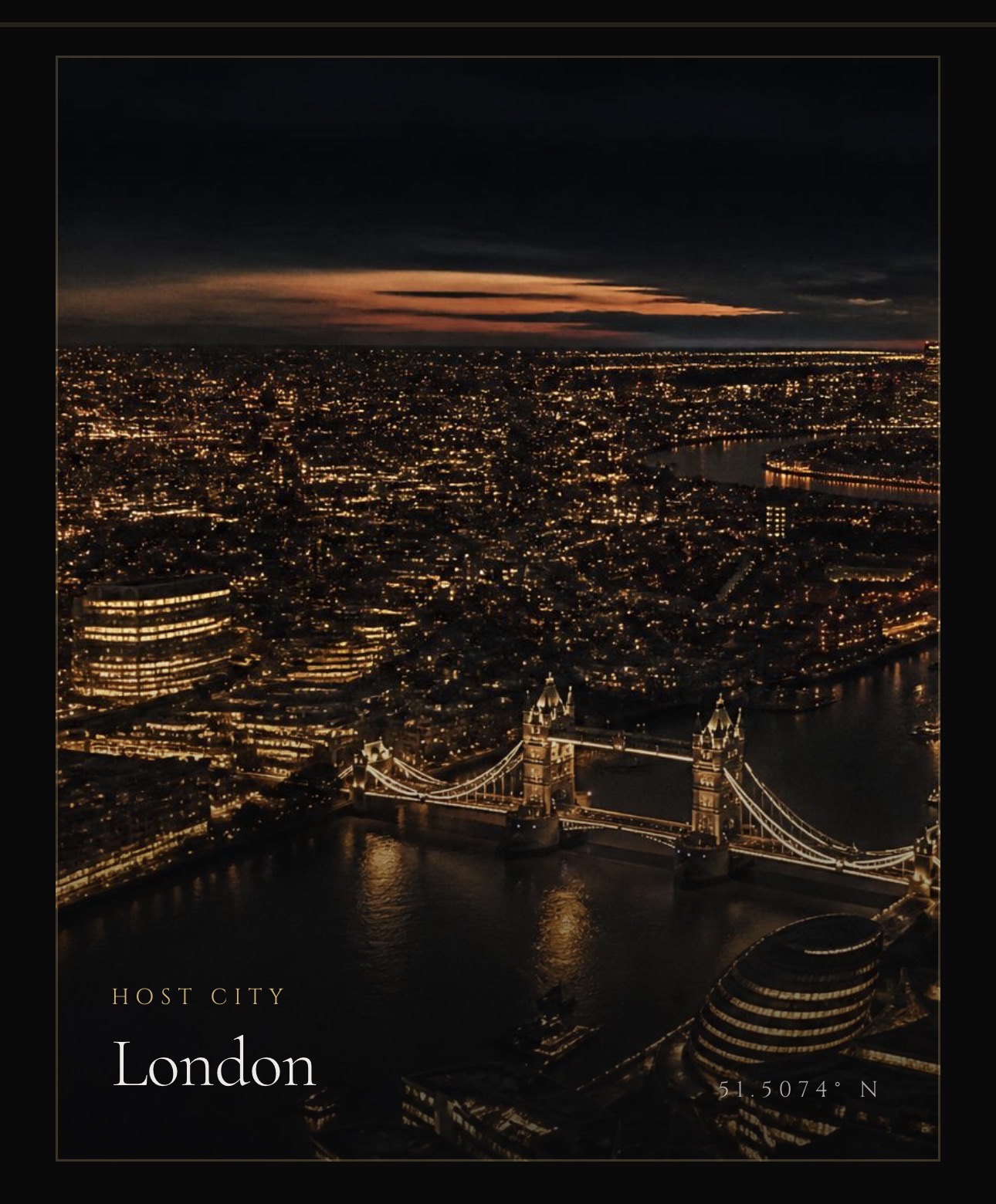 London at dusk — the Thames under a winter sky