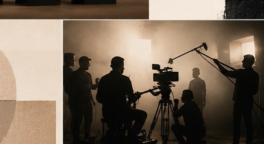 The crew on set